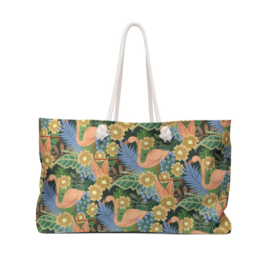 Flirty Flamingos Weekender Bag - Stylish Travel Tote, Overnight Bag, Beach Bag, Weekend Getaway Essentials, Gift for Travelers